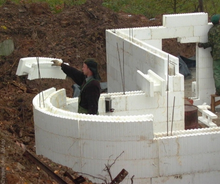 Установка несъемной опалубки из пенополистирола