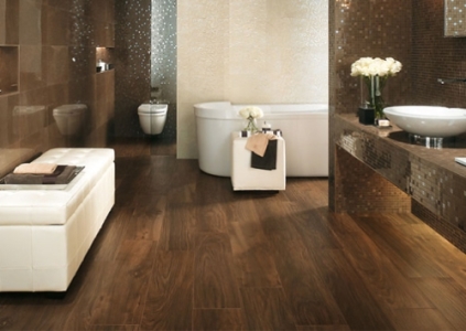 Керамическая плитка под дерево для ванной